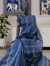 Ocean Waves Blue Kota Saree