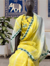 Canary Yellow Embroidered Kota Saree