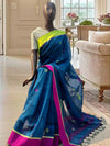 Monsoon Sorbet Blue Linen Saree