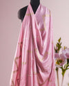 Mogra Gajra Pink Stripe Matka Georgette Saree