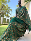 Sheshadri Dark Green Matka Georgette Saree