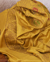 Fragrance of Henna Yellow Matka Georgette Saree