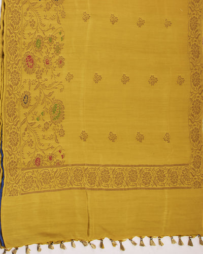 Fragrance of Henna Yellow Matka Georgette Saree