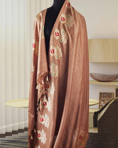 Arabica Brown Boota Matka Georgette Saree