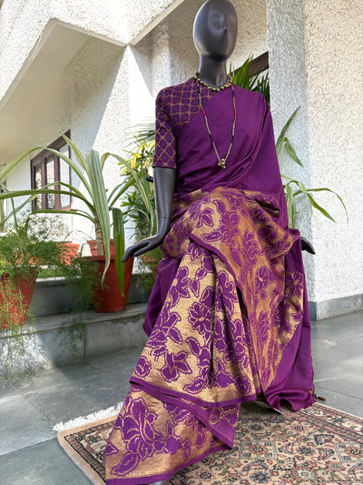 Chenamma Purple Matka Georgette Saree