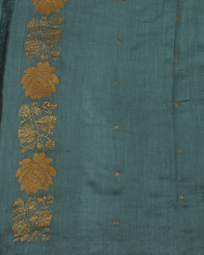 Juniper Green Matka Georgette Saree