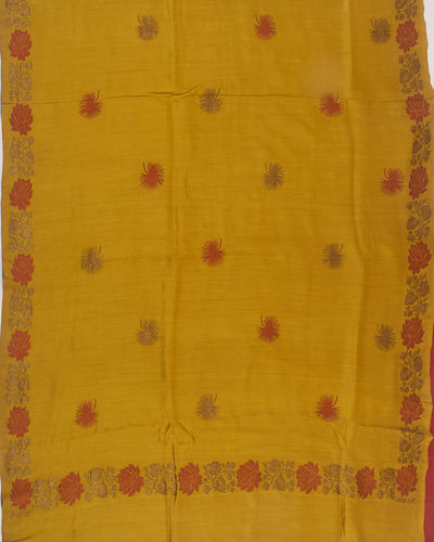 Haldi Haath Yellow & Rust Matka Georgette Saree