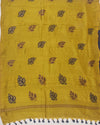 Rustling Leaves Yellow Booti Matka Georgette Saree