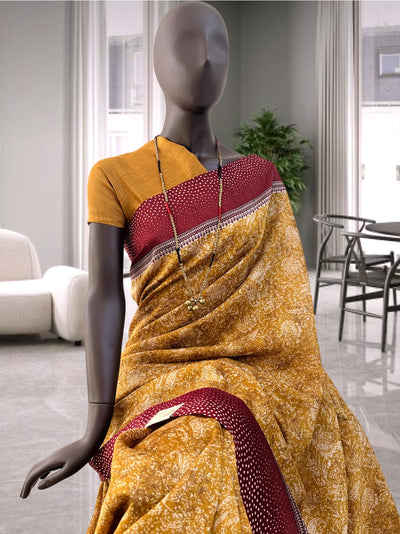 Falguni Mustard Moonga Cotton Saree