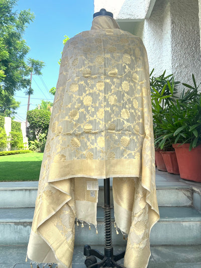 Gold cream Moonga Dupatta