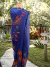 Ibiza Blue Organza Saree