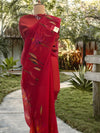 Passionate Poppy Red Organza Saree