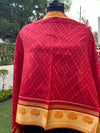 Red & gold Patola Silk Stole Dupatta