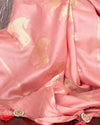 Ascot Peach Soft Silk Saree