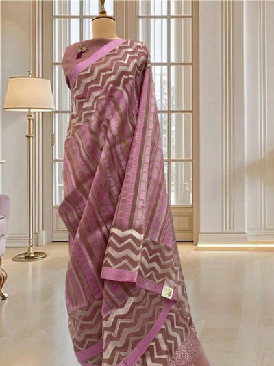 Ibiza Pink Organza Saree