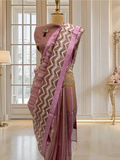 Chloe Pink Kora cotton Saree