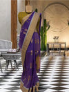 Enchanted Evening Purple Chanderi Saree