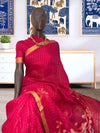 Bagan Bilas Rani Pink Linen Saree