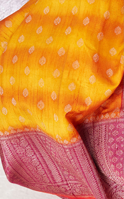 Lalitpur Yellow Raw Silk Saree