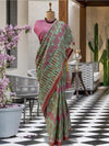 Krishnagiri Pink & Sea Green Patola Silk Saree