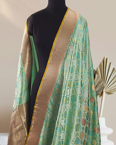 Petra Sea Green Tanchoi Silk Saree