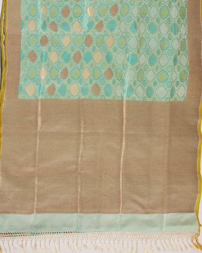 Petra Sea Green Tanchoi Silk Saree