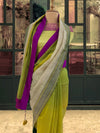 Summer Vibe Lime Green Shaded Tissue Saree