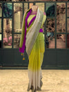 Summer Vibe Lime Green Shaded Tissue Saree