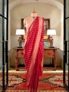 Tuscanny Red Tanchoi Silk Saree