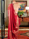 Tuscanny Red Tanchoi Silk Saree