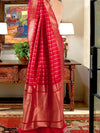 Tuscanny Red Tanchoi Silk Saree