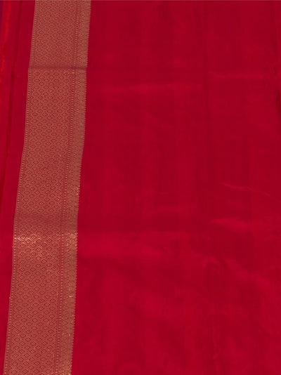 Tuscanny Red Tanchoi Silk Saree