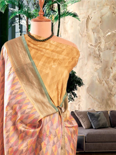 Champagne Gold Soft Silk Saree