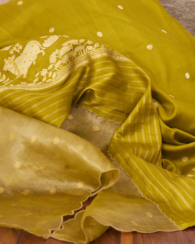 Nathdwara Mehendi Soft Silk Pichvai Saree