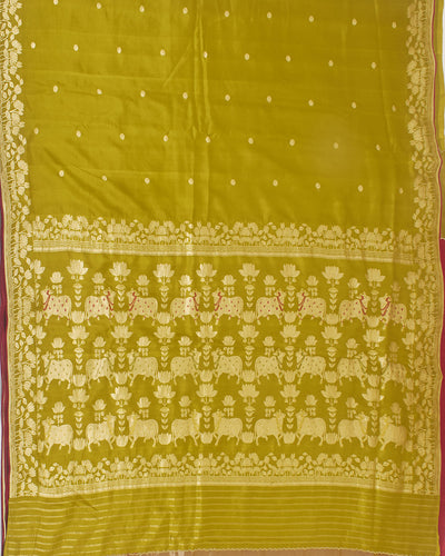 Nathdwara Mehendi Soft Silk Pichvai Saree