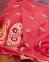 Falguni Coral Peach Boota Soft Silk Saree