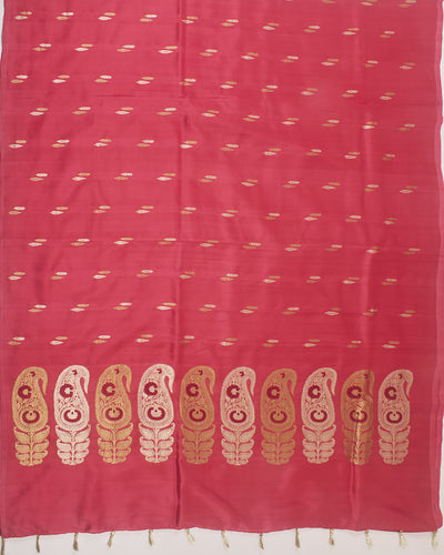 Falguni Coral Peach Boota Soft Silk Saree