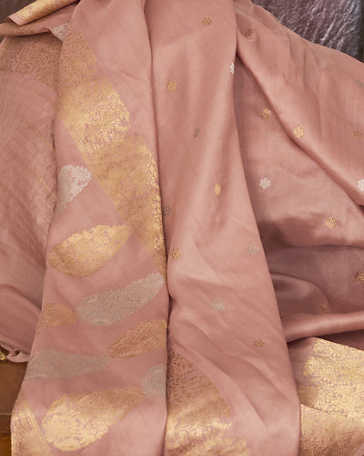 Isabella Light Peach Soft Silk Saree