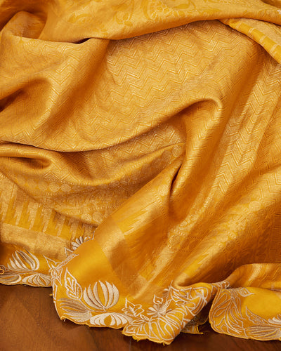 Nayantara Yellow Silk Saree