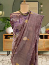 Gooseberry Brown Embroidered Tissue Sari