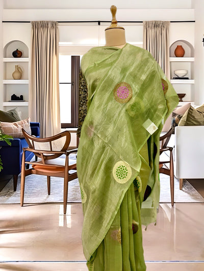 Persian Green Tissue Saree