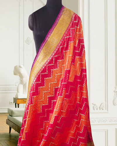 Mehrangarh Red Raw Silk Saree