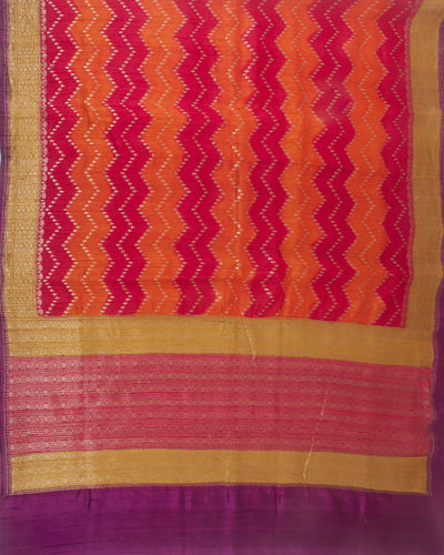 Mehrangarh Red Raw Silk Saree