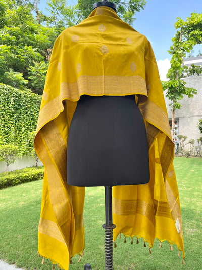 Tamara Yellow Silk Dupatta