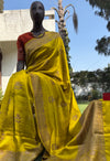 Basant Yellow Raw Silk Tussar Saree